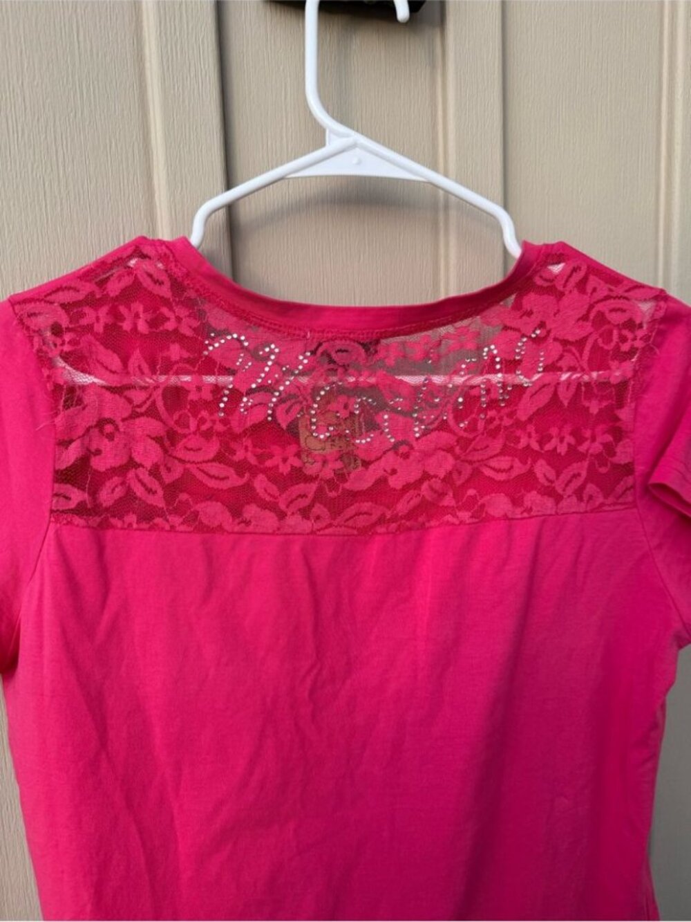 Moschino Jeans Y2K Italy Hot Pink Butterfly Sequin Tee - Picture 4 of 6